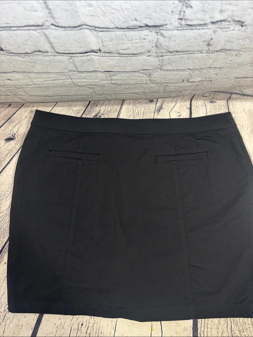 Chico's Black Mini Skort /Golf Skirt with Zip Pockets